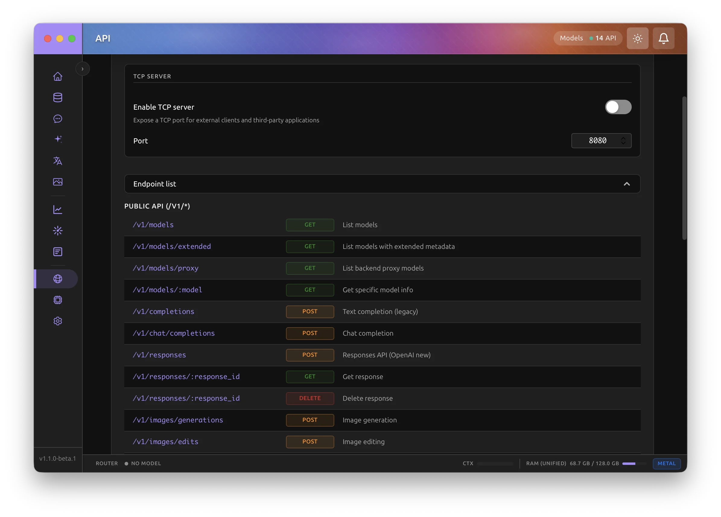 API endpoints