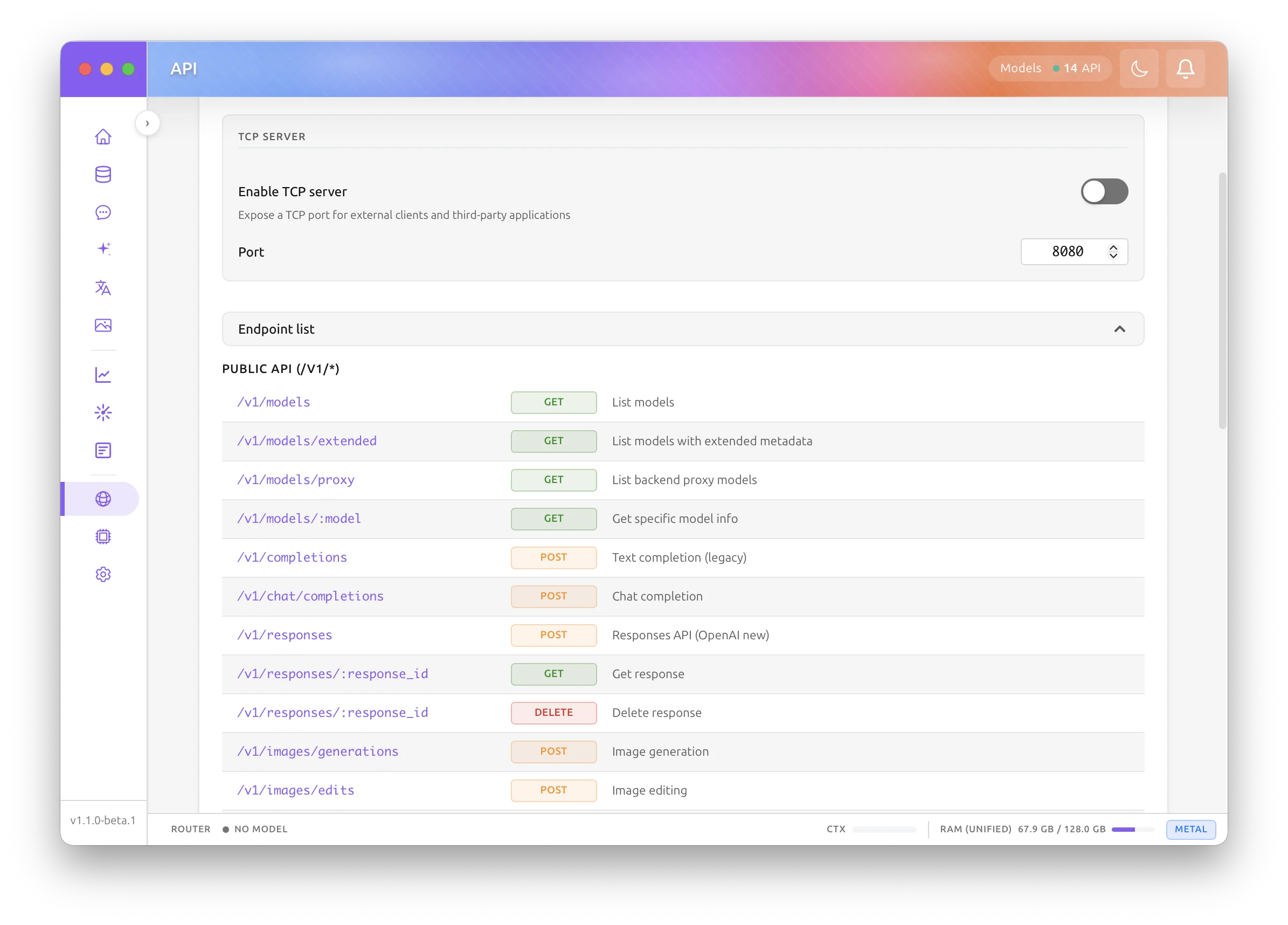 API endpoints