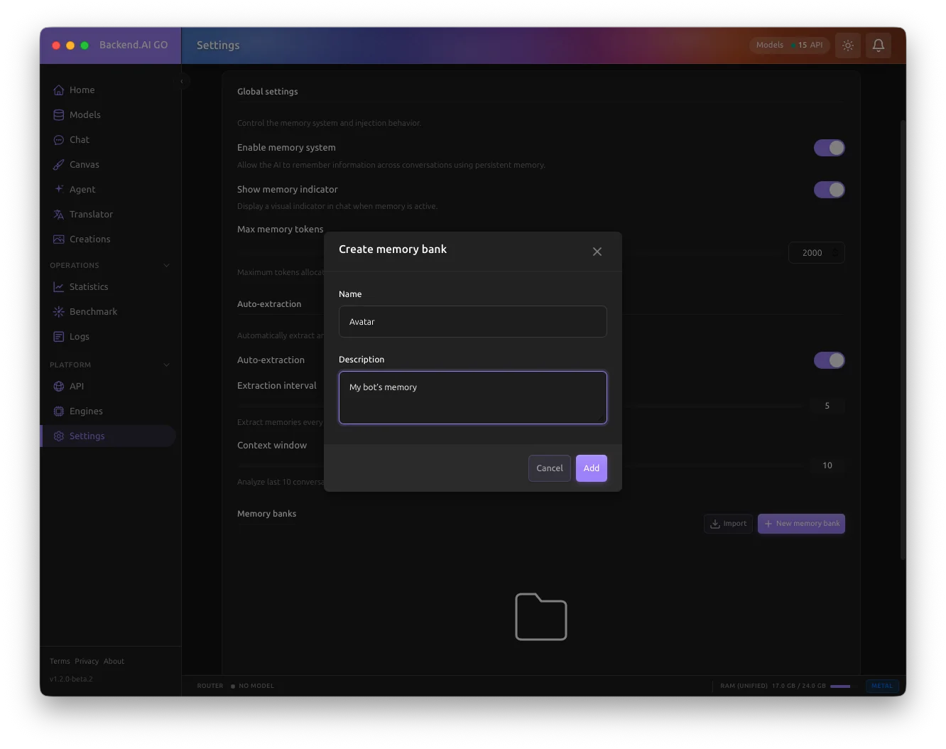 Create memory bank