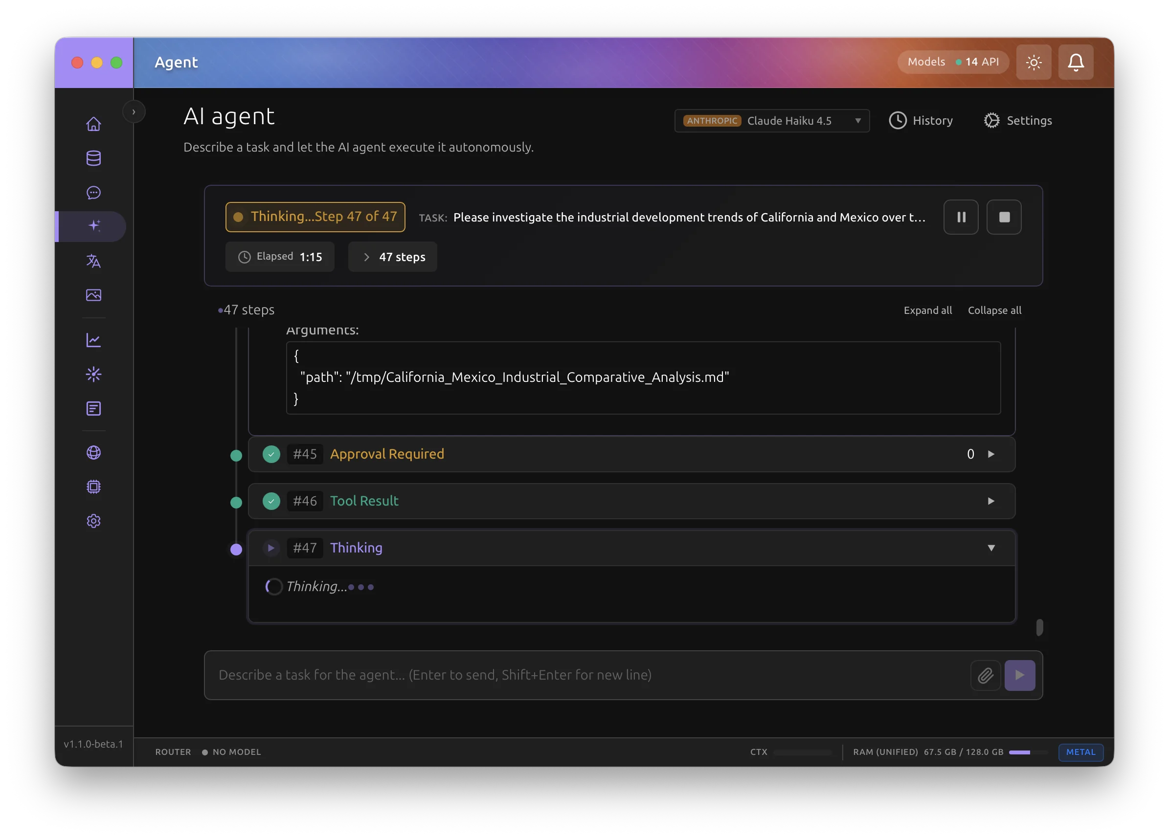 Tool approval dialog