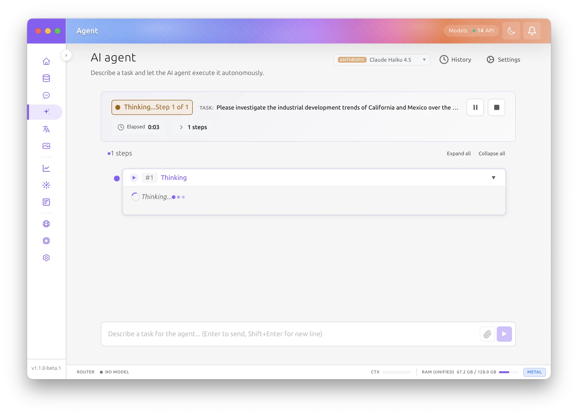 Cowork starting a task