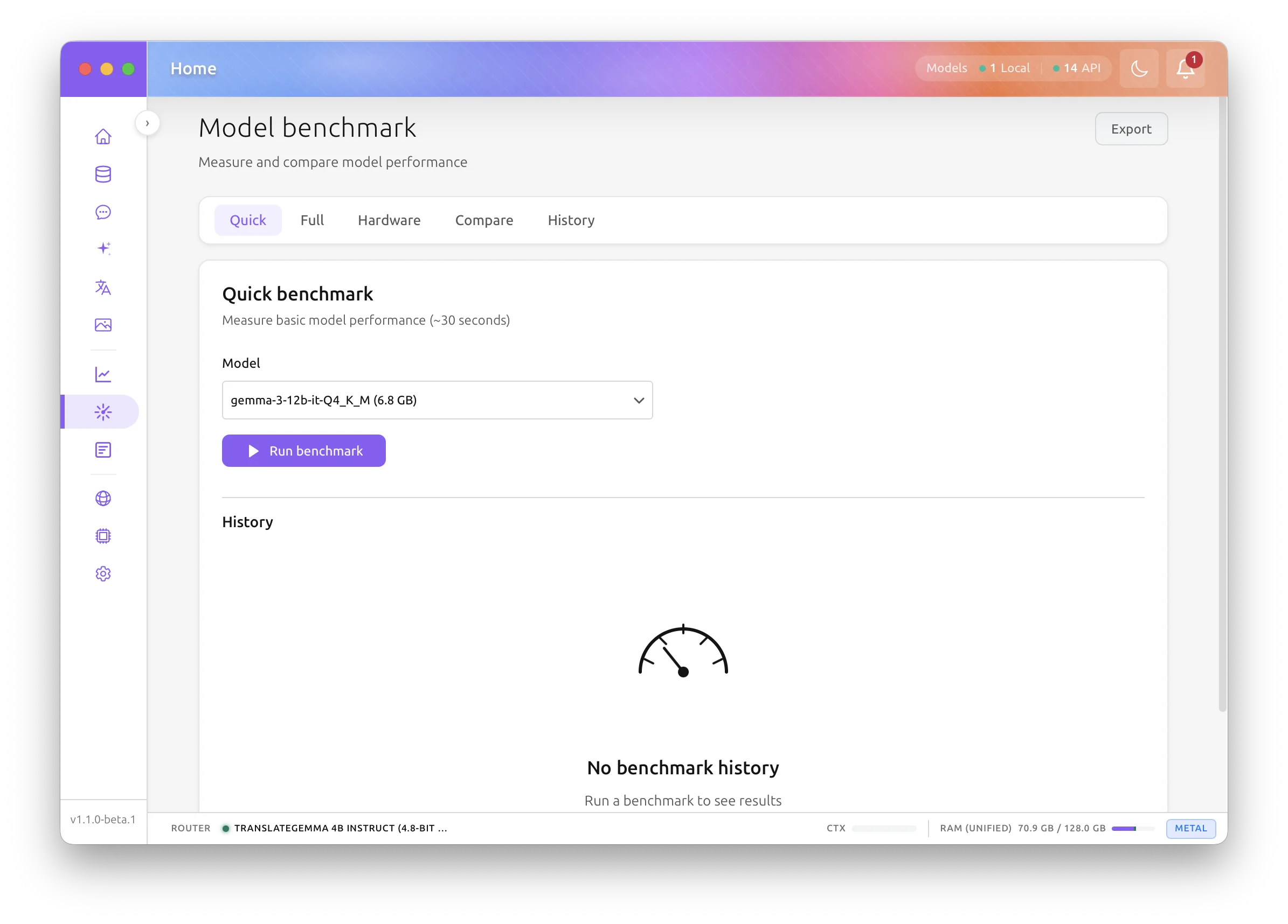 Quick benchmark test